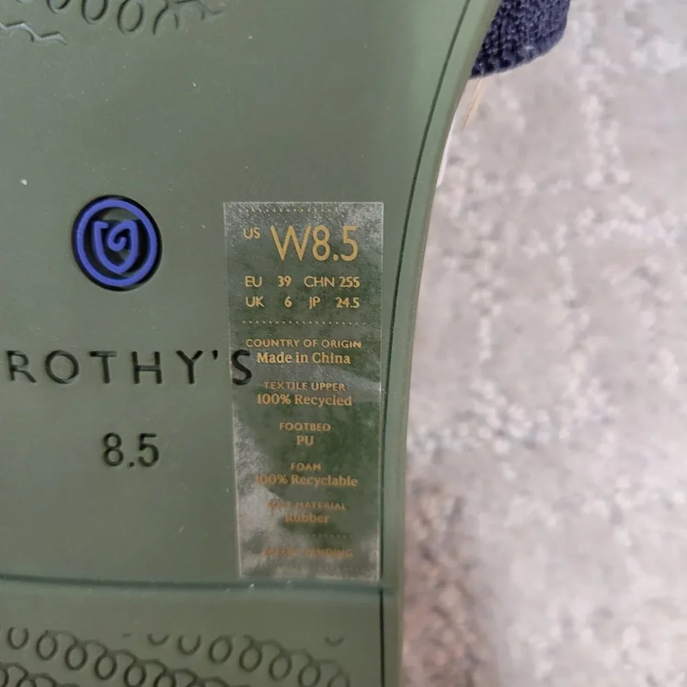 Rothy’s The Slide Maritime Navy Women’s Size 6.5,7.5,8,8.5,9,9.5,10,10.5,11 - Picture 8 of 9